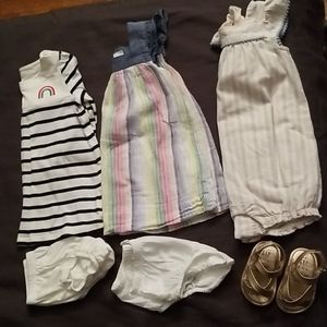 GAP baby girl dress rainbow lines.. gently used